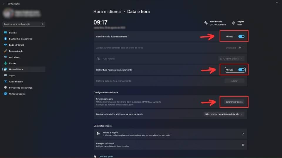 problema de horário no windows 10 pode afetar o horário de verão