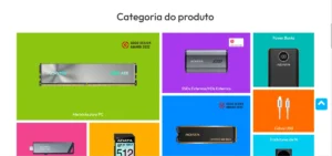 Site da marca de Memória RAM ADATA