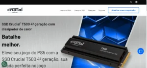 Site da marca de memória RAM Crucial