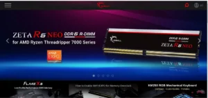 Site da marca de memória RAM G.SKILL