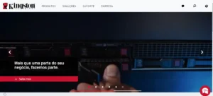 Site da marca de memória RAM Kingston