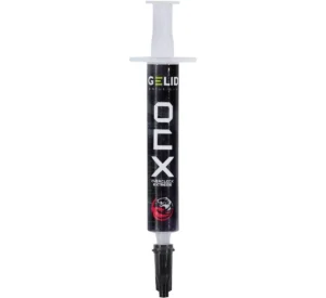 Melhor Pasta Térmica: TOP 10 Melhores (Cooler, Master, Grizzly e mais) 3 Imagem mostrando o aplicador da Pasta Térmica OCX 1g – PCYES, que é preto, com detalhes brancos, exibe o nome da marca e é do tipo seringa. O fundo é branco.