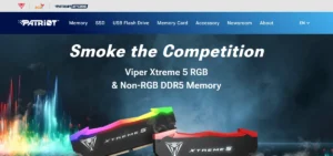 Site da marca de memória RAM Patriot