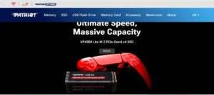 Site da marca de memória RAM Patriot