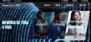 Site da marca de memória RAM Team Group
